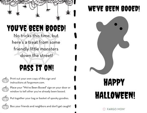 Boo Your Neighbors For Some Halloween Fun Free Printable
