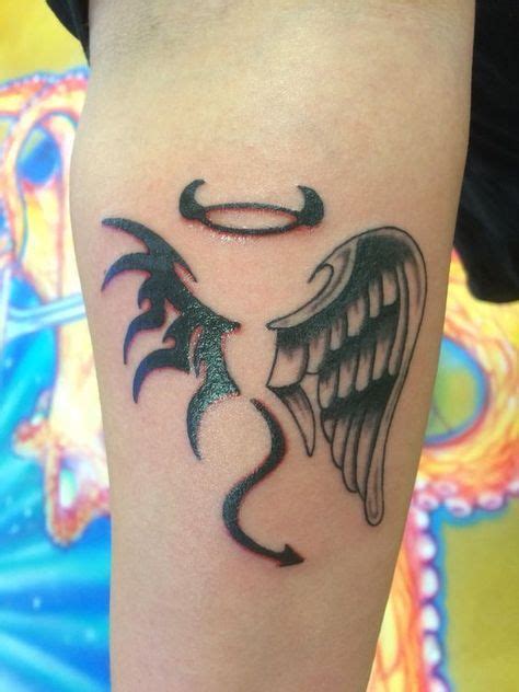 Half Angel Half Devil Tattoo Designs Mangaarttutorialposereference