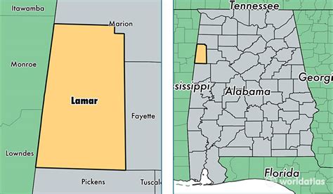 Lamar County Alabama Map Of Lamar County Al Where Is Lamar County