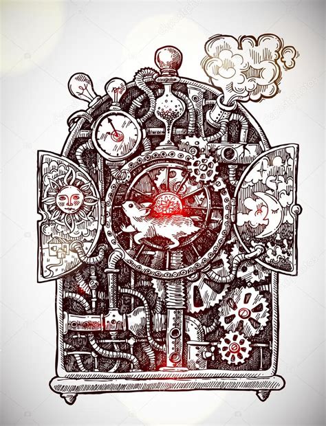 Steampunk Time Machine — Stock Vector © Margarita87 93579048