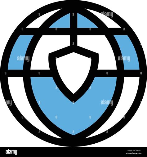 Global Security Icon Protection World Sign Stock Vector Image And Art