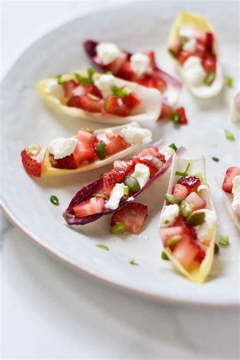 Endive Appetizer With Strawberry Relish The Dizzy Cook