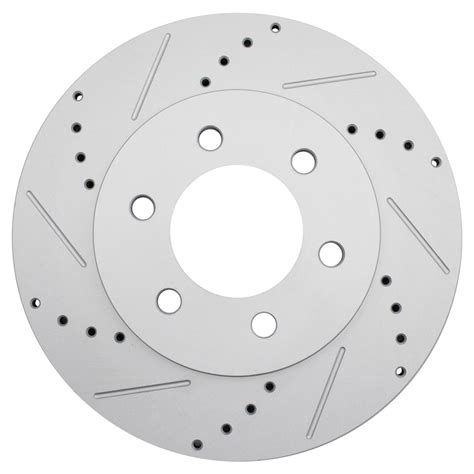 Performance Drilled Slotted Front Coated Brake Rotor Pair For Ford Suv
