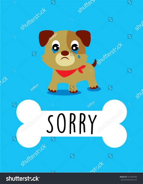 Cute Puppy Sorry Apology Card Stock Vector Royalty Free 552404785