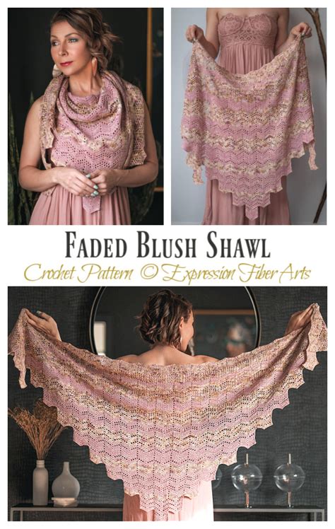 Faded Blush Shawl Crochet Pattern Crochet And Knitting Shawl Crochet