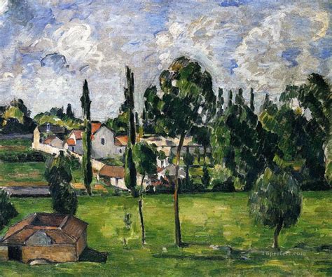 Landscape With Waterline Paul Cezanne Painting In Oil For Sale