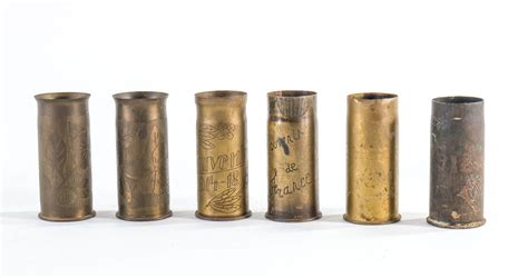 19 Pcs Wwi Trench Art Historical Artifacts Auction