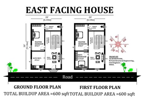 20x30 East Facing 3bhk House Plan As Per Vastu Shastradownload Now