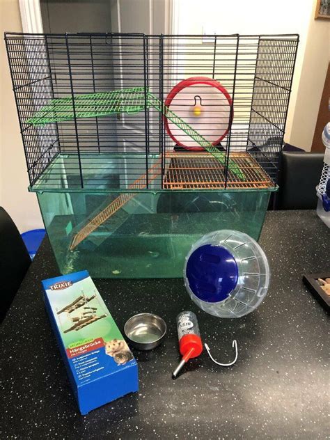 Free Delivery Pet Gerbil Hamster Guinea Pig Indoor Cage Hutch Burrowing
