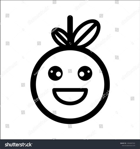 Vektor Stok Emoticon Cute Thin Line Smile Emoticons Tanpa Royalti