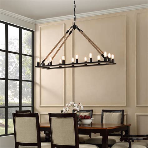 Chandeliers are more than just a way to illuminate a room. Restoration Hardware Rope Filament Rectangular Chandelier ...