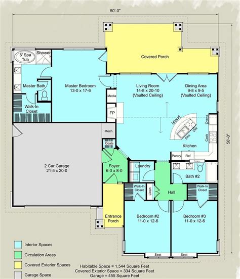 Ranch Style House Plan 3 Beds 2 Baths 1544 Sq Ft Plan 489 12