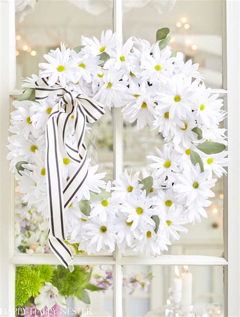 White Daisy Wreath DIY Happy Happy Nester