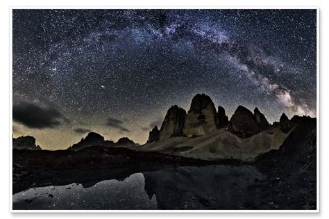 Milky Way Over Tre Cime Dolomites Print By Dieter Meyrl Posterlounge