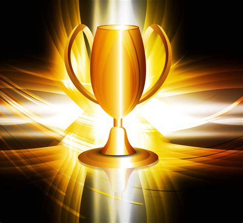 Abstract Shiny Golden Trophy Colorful Vector Design Free Vector In