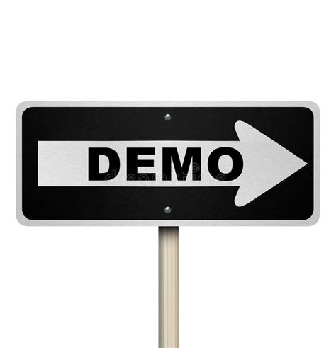 Demo Product Demonstration Road Sign Serviceexempel Stock