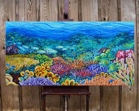 Coral Meadows Acrylic On Canvas Coral Painting Canvas Painting