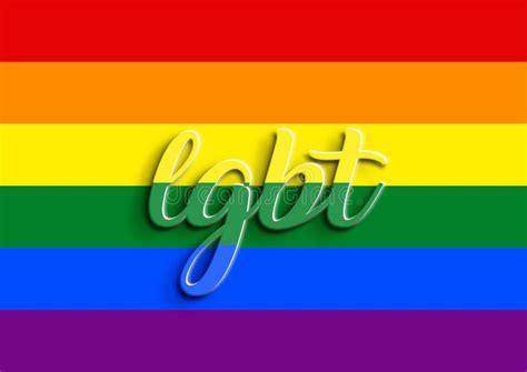 Flag With Embossed Lgbt Text Stock Illustration Illustration Of June