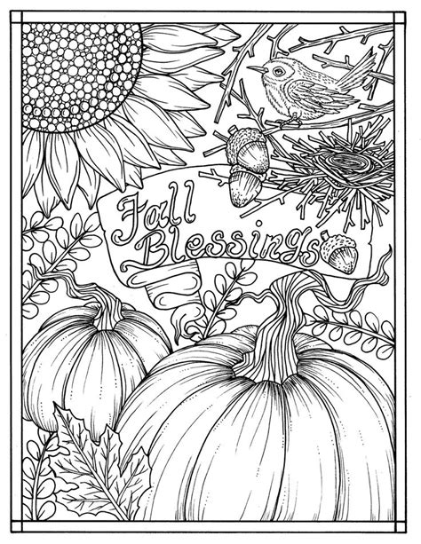 5 Pages Fabulous Fall Digital Downloads To Color Punpkins Etsy Fall