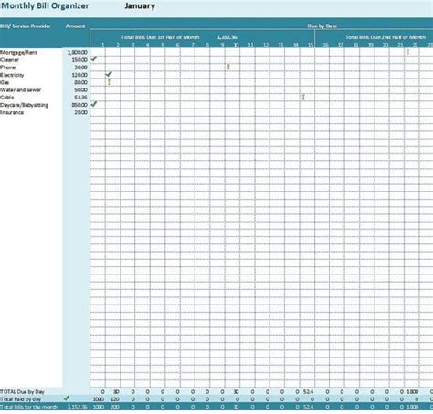 Looking for monthly bill tracker template free budget worksheet excel? Monthly Bill Organizer Excel Template, Payments Tracker by ...