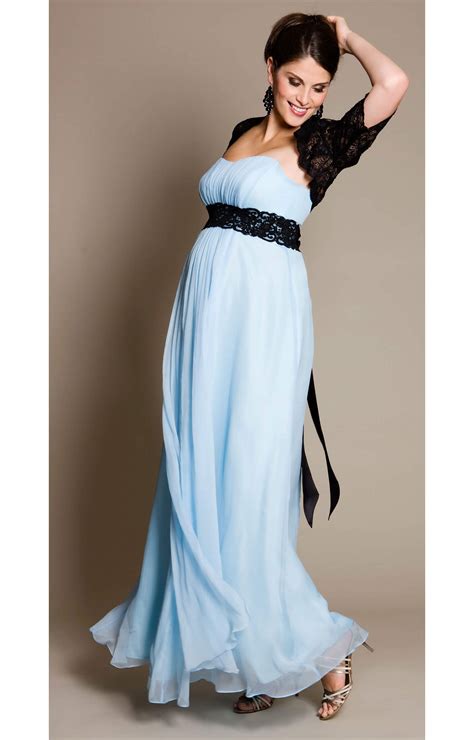 Bluebell Maternity Gown With Black Lace Sash Maternity Wedding