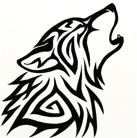 Awesome Tribal Wolf Roaring Head Tattoo Design Tribal Wolf Tattoo