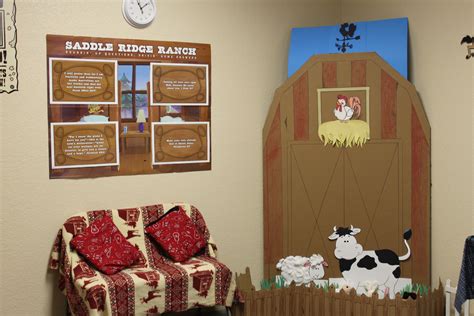 Vbs Saddle Ridge Ranch Little Barn Made With Cardboard Box Colored
