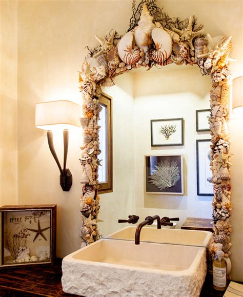 Use distressed white or wooden frames to add to the look. 101 Beach Themed Bathroom Ideas | Mermaid bathroom decor ...