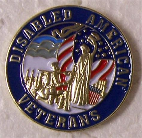Hat Lapel Push Tie Tac Pin Patriotic Disabled American Veteran Dav New