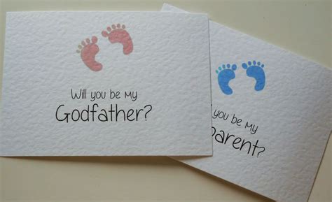 Will You Be My Cards Godmothergodfather Footprint White