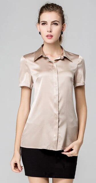 Buy Women Silk Blouse Short Sleeve Blouse Plus Size