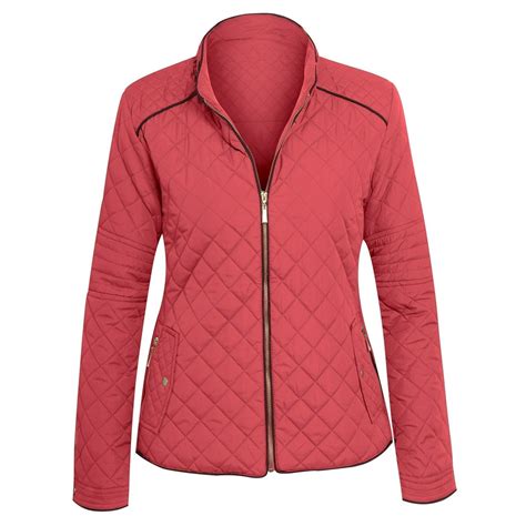 Hot From Hollywood Womens Zip Front Lightweight Quilted Zip Jacket
