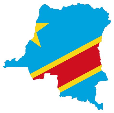 Grande Mapa De Bandera De República Democrática Del Congo República