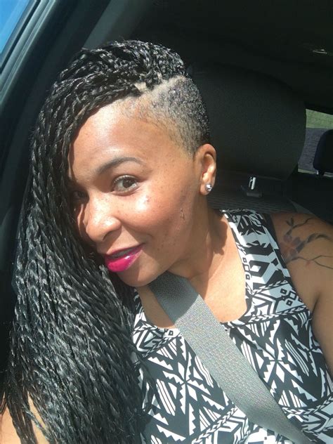 Shaved sides with twist … | Shaved side hairstyles, Braids with shaved