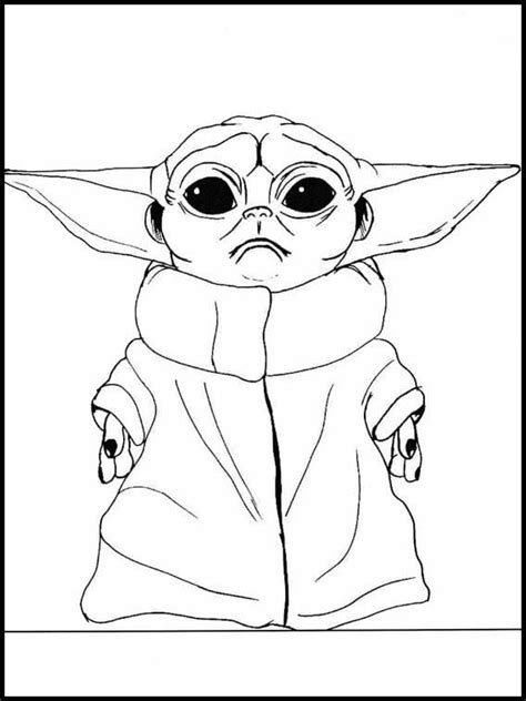 Mandalorian Baby Yoda 35 Printable coloring pages for kids in 2021
