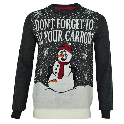 Mens Threadbare Novelty Funny Rude Snowman Crew Neck Christmas Jumper Sweater Ebay