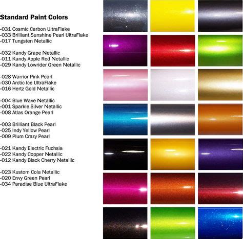 Auto Paint Color Charts Ideas Paint Color Chart Car Paint Colors