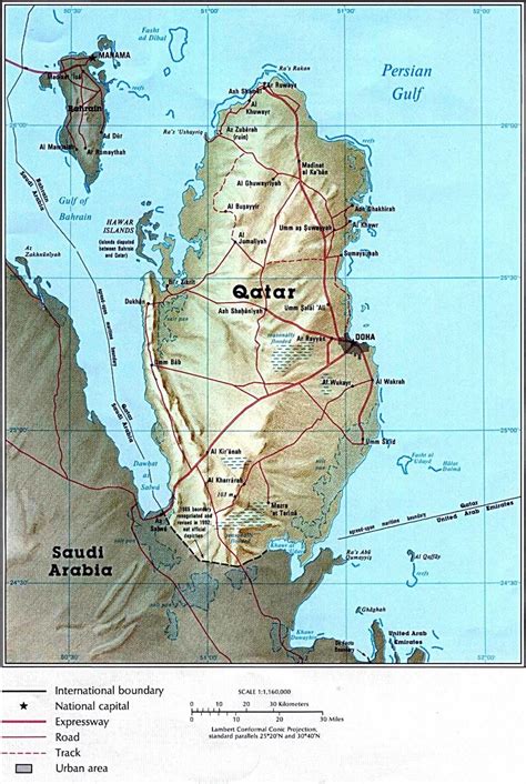 Discover sights, restaurants, entertainment and hotels. Qatar road map - Map of qatar road (Western Asia - Asia)
