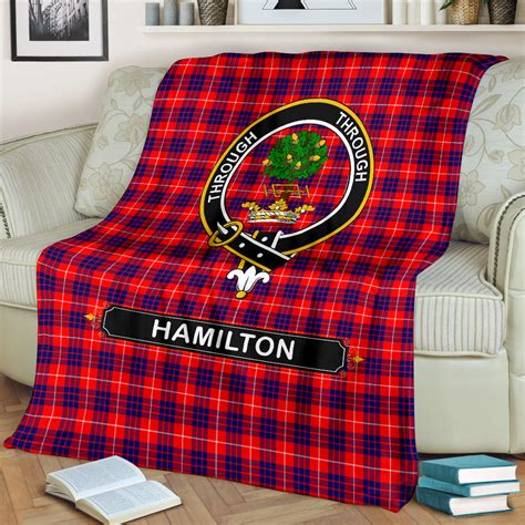 Hamilton Crest Tartan Blanket Tartan Home Decor Scottish Clan