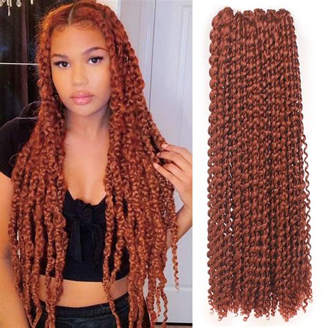 buy leeven 2 packs 24 inch copper red passion twist hair for butterfly locs long bohemian 350