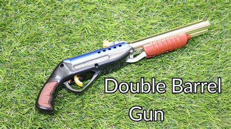 Mini Double Barrel Rubber Bullet Shot Toy Gun With Long Range Of Fire