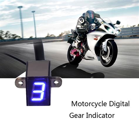 Motorcycle Digital Gear Indicator Blue Led Display Shift Lever Sensor