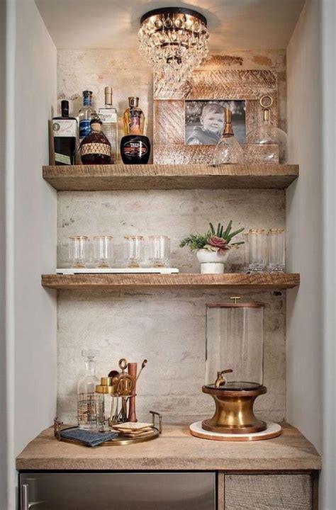 Contemporary basement bar with cool lighting [design: 25 Perfect Basement Bar Ideas to Entertain You - Reverb