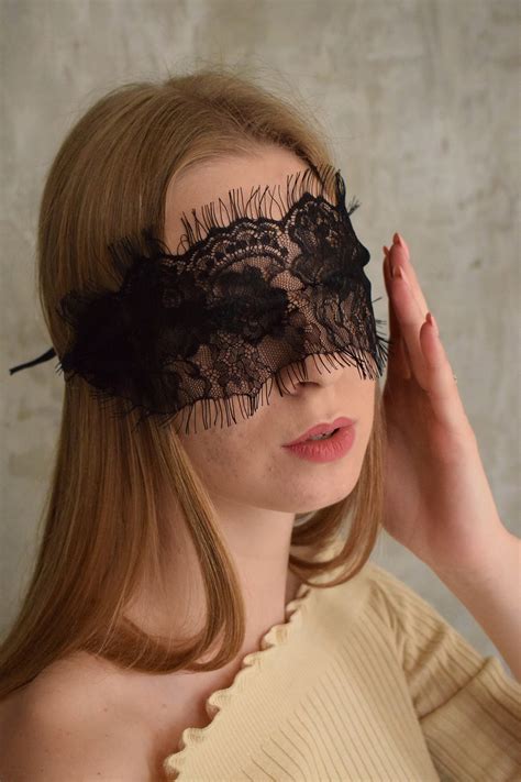 Black Lace Eye Mask Gothic Blindfold Mask Fetish Mask Erotic Etsy