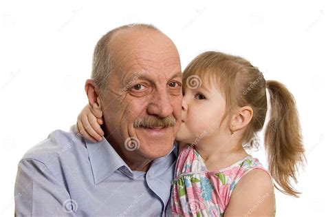 Grandfather With The Granddaughter Stock Image Image Of Blond