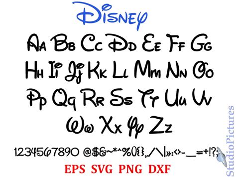 Walt Disney Font Svg Font Svg Alphabet Ttf Included Etsy