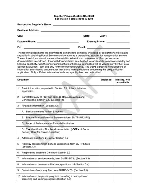 Supplier Prequalification Pdf Form Formspal