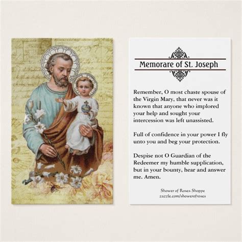 Memorare Prayer St Joseph And Jesus Holy Card Zazzle