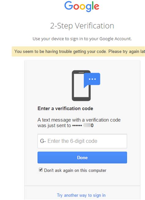 That is, when you go to sign in to gmail, you enter your user name and password. Trouble in getting Google 2-step Verification Codes via ...