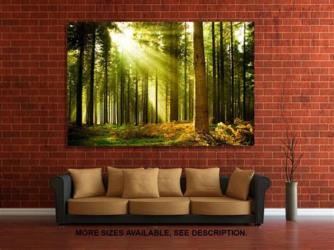 Wall Art Canvas Picture Print Pine Tree Forest 32 Ebay